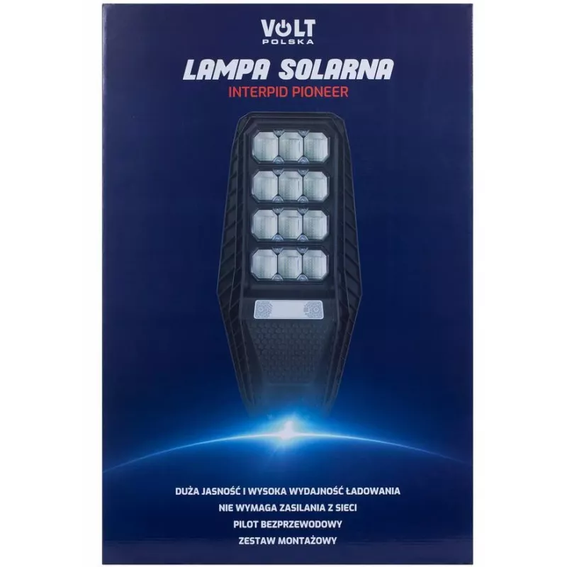VOLT POLSKA saulės lempa PIONEER 240 su 15W saulės baterija ir nuotolinio valdymo pulteliu