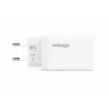 Voltage GaN 67W sieninis įkroviklis, 2x USB-C ir 1x USB-A, PD 3.0, QC 3.0, PPS, EU kištukas, baltas