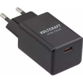 VOLTCRAFT 45W-CB48 dviejų portų USB sieninis įkroviklis PD 3.0 ir QC 3.0 juodas VC-17256065