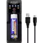 VOLTCRAFT CC1A universalus apvaliųjų baterijų įkroviklis NiMH, Li-Ion, LiFePO4, NiCd - 1 lizdas, maitinamas USB, palaiko AA, AAA, C, 10440, 14500, 16340