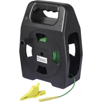 VOLTCRAFT EML-50 įžeminimo matavimo laidas 50 m, žalias, ant ritės, CAT III 1000 V, plastikinis pluoštas, didelio atsparumo tempimui (VC-17312695)