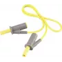 VOLTCRAFT MSB-501 labai lankstus apsauginis matavimo laidas su 4 mm lameliniais kištukais, 0,5 m, geltonas, 10 A, VC-8063450