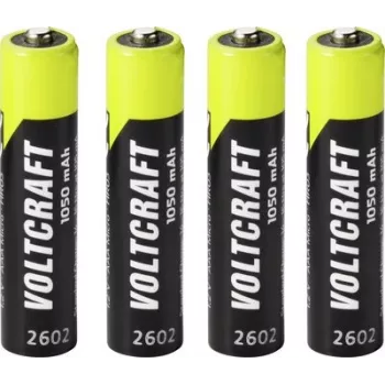 VOLTCRAFT Micro (AAA) NiMH akumuliatoriai 1050 mAh 1,2 V, paruošti naudoti, 4 vnt. (VC-17275425)