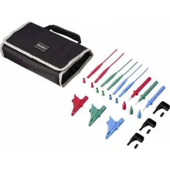 VOLTCRAFT MLSet-140 matavimo laidų rinkinys, 4 mm kištukai, 1,5 m, raudona/mėlyna/žalia, su krokodilų spaustukais ir bandymo zondais VC-18652740
