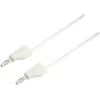 VOLTCRAFT MSB-300-1-WS saugos matavimo laidas, 4 mm bananų kištukas – 4 mm bananų kištukas, 1 m, baltas, CAT III 1000 V / CAT IV 600 V, 16 A