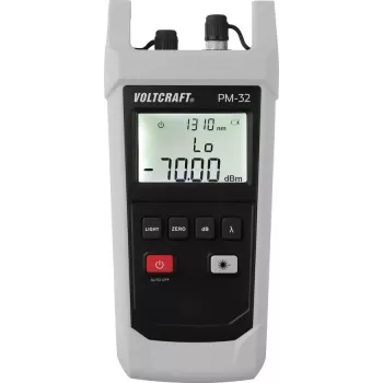 VOLTCRAFT PM-32 optinis galios matuoklis šviesolaidžio testeris -70 iki +10 dBm, 850-1625 nm, InGaAs, universalus 2,5 mm FC/SC/ST VC-11499080