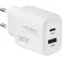 VOLTCRAFT UC-30W001 GaN USB sieninis įkroviklis 30W, 1x USB-C PD 3.0 + 1x USB-A Quick Charge, baltas VC-17942310