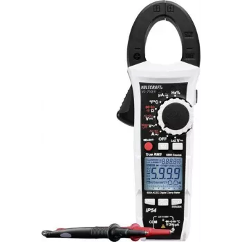VOLTCRAFT VC-12720305 skaitmeninis srovės spaustukų multimetras, ISO kalibruotas, IP54 atsparus purslams, CAT IV 600V, 6000 skaičių, True RMS, automatinis diapazonas, 600A AC/DC