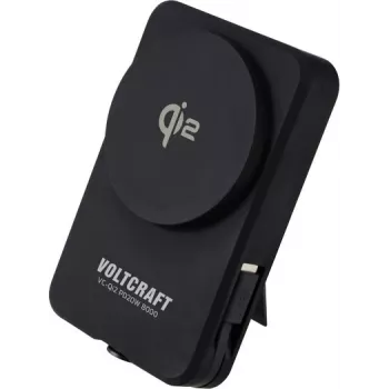 VOLTCRAFT VC-Qi2 PD20W 8000 nešiojamas įkroviklis 8000 mAh Fast Charge LiPo USB-C juodas su būsenos ekranu (VC-15346515)