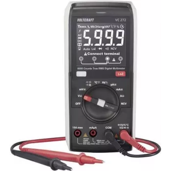 VOLTCRAFT VC272 True RMS skaitmeninis multimetras, ISO kalibruotas, CAT III 600 V, 6000 rodmenų VC-13829985