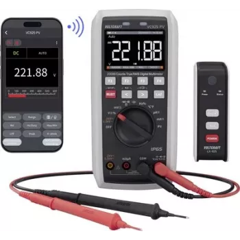 VOLTCRAFT VC925 PV saulės energijos skaitmeninis multimetras True RMS 20000 counts IP65 CAT III 1500V CAT IV 1000V Bluetooth VC-15361740