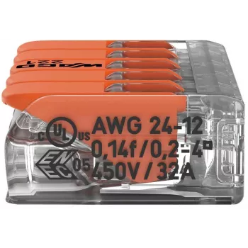 WAGO 221-415 COMPACT jungtis 5 laidininkams, 0,2-4 mm², 25 vnt. paketas