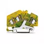 WAGO 281-637 3 laidų apsauginio įžeminimo gnybtų blokas, 4 mm², žaliai geltonas