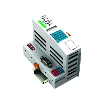 WAGO 750-348 ECO CANopen lauko magistralės sujungimo modulis, D-sub 9 kontaktų, 24 VDC, DIN bėgeliui, pilka