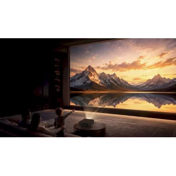 Wanbo X7 Pro Max Full HD projektorius – 1080p, 1000 ANSI liumenų, Android TV 14, WiFi 6, 300 colių ekranas, juodos spalvos