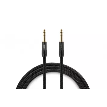 Warm Audio PREM-TRS-3 Premier serijos 6.35mm TRS kabelis, 0.9m, auksu dengtas, dvigubas Reussen ekranavimas, juodas