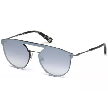 WEB EYEWEAR WE0193-08C Unisex stačiakampiai akiniai nuo saulės Havana acetato rėmelis rudi polikarbonatiniai lęšiai UV400
