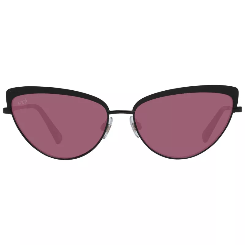 WEB EYEWEAR Moteriški kvadratiniai acetatiniai akiniai nuo saulės WE0272-5901Z – juodas rėmelis, pilki lęšiai 59 mm