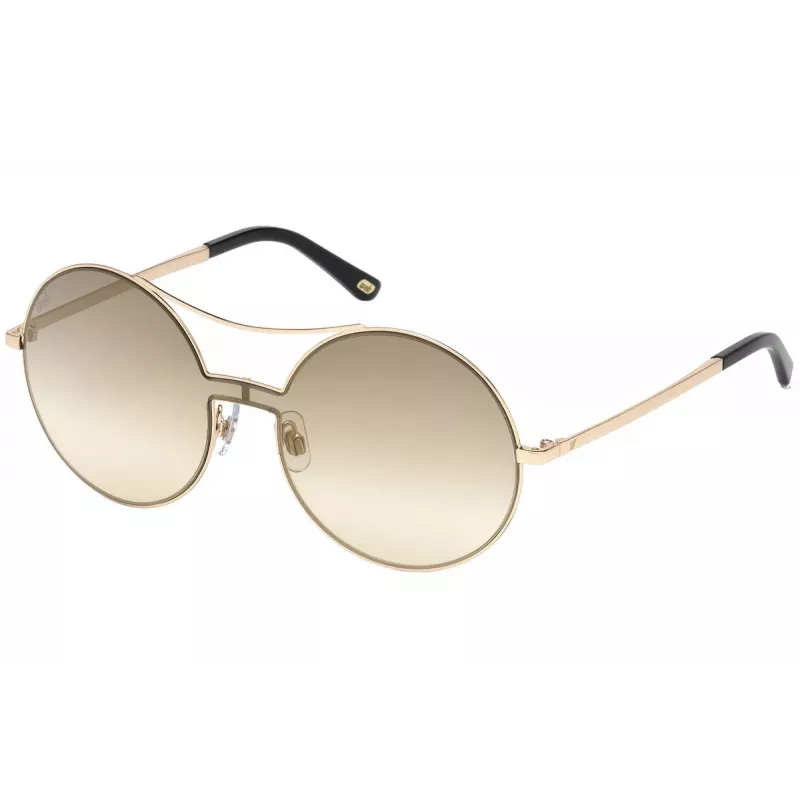 WEB EYEWEAR Moteriški akiniai nuo saulės WE0211-28G Auksinis metalinis rėmelis Rudi gradientiniai lęšiai 59mm