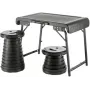 WEDO Camping Set 1 stalas ir 2 teleskopiniai taburetės NXT juodos