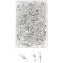 WEDO smeigtukai su adatėlėmis, permatomi, 100 vienetų, 12 mm adatėlės ilgis, 10 mm galvutės skersmuo, permatomoje plastikinėje dėžutėje (54 249)