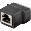 Wentronic 76737 RJ45 T adapteris skirstytuvas, 1x RJ45 vyriškas į 2x RJ45 moteriškus, 8 kontaktų, juodas