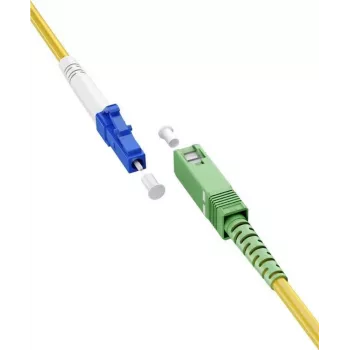 WENTRONIC Goobay 59651 OS2 vienmodis šviesolaidinis patch laidas SC/APC į LC/UPC, 5 m, geltonas, LSZH