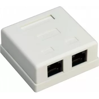Wentronic Goobay 77633 Cat 6 ekranuotas RJ45 tinklo lizdas, 2 prievadų, baltas