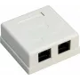 Wentronic Goobay 77633 Cat 6 ekranuotas RJ45 tinklo lizdas, 2 prievadų, baltas