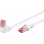 WENTRONIC Goobay CAT 6 tinklo kabelis, 1x 90° kampu, S/FTP (PiMF), baltas, 0.25 m - Latch Up, LSZH be halogenų, varis (51548)