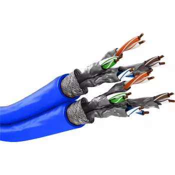Wentronic Goobay CAT 7A dvigubas tinklo kabelis S/FTP PiMF mėlynas - varinis laidininkas CU AWG 22/1 (75716)