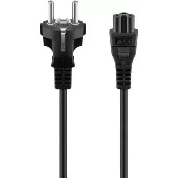 Wentronic Goobay maitinimo prailginimo kabelis, Schuko kištukas į Schuko lizdą, 1 m, juodas, 16 A, 250 V, H05VV-F 3G1.5, kampuotas kištukas, CE/VDE 57846
