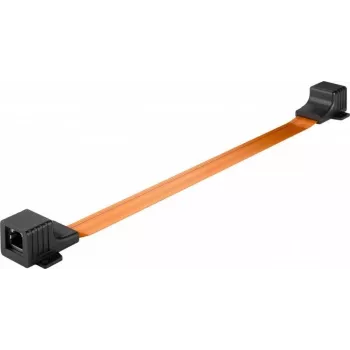 WENTRONIC Goobay RJ45 lango praėjimo kabelis Ultra-Slim 0,25 m, plokščias, Gigabit Ethernet, permatomas/baltas 71411