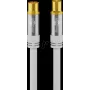Wentronic Goobay TV antenos kabelis 1m baltas auksuoti kontaktai 4x ekranuotas 135dB koaksialinis moteriškas į vyrišką 70313