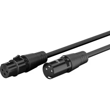 WENTRONIC Goobay XLR kabelis 15 m – subalansuotas mikrofono kabelis, XLR 3-pin vyriškas į moterišką, bedeguonies varis, spiralinis ekranavimas, juodas 80359