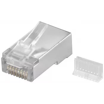 Wentronic RJ45 modulinis kištukas, ekranuotas, 8P8C, apvaliems kabeliams, palaidinis