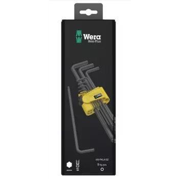 Wera 05133180001 9 dalių imperinių Hex-Plus L formos raktų rinkinys su spalvotomis rankenomis