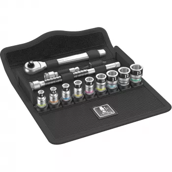 Wera 8100 SA 12 HF Zyklop 1/4 inch variklių komplektas, 13 dalių, su laikymo funkcija, 05003756001
