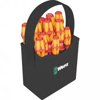 Wera Kraftform 2go 100 atsuktuvų antgalių rinkinys, 11 dalių, Phillips, Pozidriv, Torx, 25 mm antgaliai, su Rapidaptor antgalių laikikliu ir tekstiliniu dėklu 05004310001