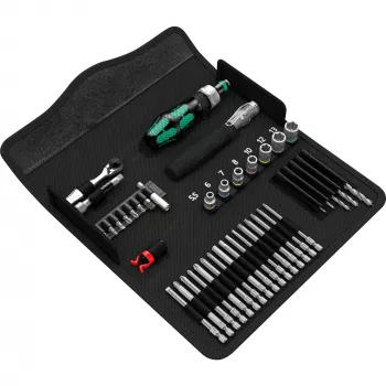 Wera Kraftform Kompakt H 1 Woodcraft atsuktuvų rankena su 12 antgalių – Hex, Phillips, Pozidriv, Torx