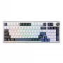 White Shark EXCALIBUR-W mechaninė žaidimų klaviatūra, 75% išdėstymas, KTT Wine Red karšto keitimo, per klavišą RGB, laidinė, balta