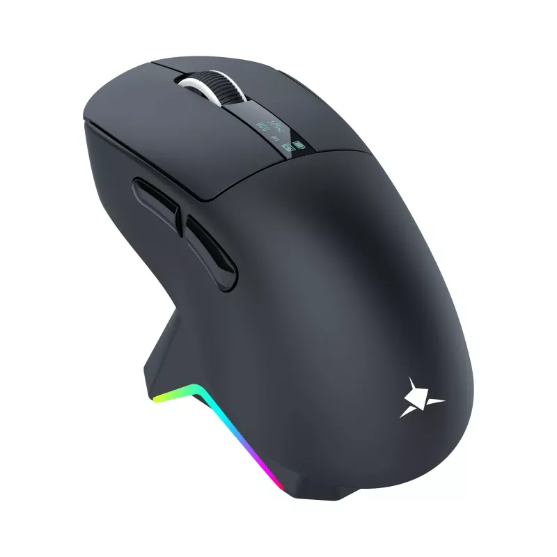 White Shark GAWAIN-B belaidė žaidimų pelė, 12000 DPI, 500 mAh, 56g, juoda
