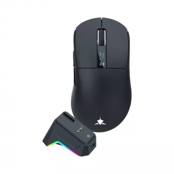 White Shark GAWAIN-B belaidė žaidimų pelė, 12000 DPI, 500 mAh, 56g, juoda
