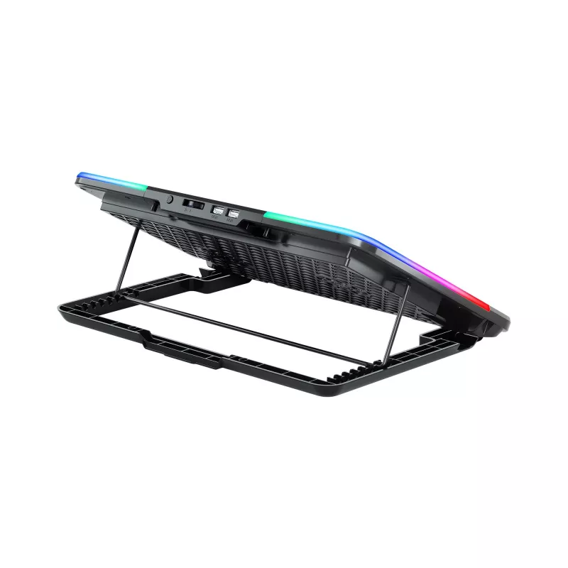 White Shark ICE BLADE GCP-96 aušinimo padėklas nešiojamam kompiuteriui, dvigubas ventiliatorius, mėlynas LED, iki 17 colių, 5 padėtys
