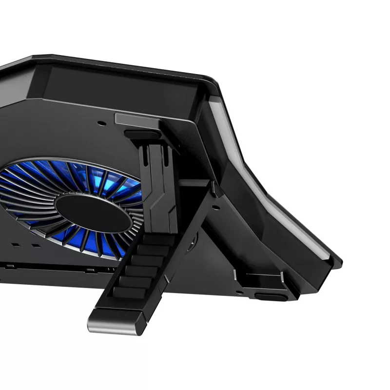 White Shark ICE GUARD GCP-4 aušinimo padėklas su dviem 125 mm mėlynos šviesos LED ventiliatoriais, 5 aukščio padėtimis, iki 17.3 colio