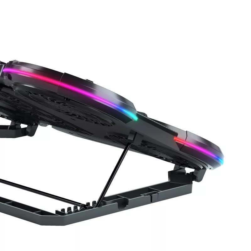 White Shark ICE STORM GCP-6 aušinimo padėklas nešiojamam kompiuteriui, 2x125mm ventiliatoriai, mėlynas LED, USB, iki 17 colių