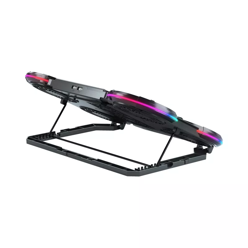 White Shark ICE STORM GCP-6 aušinimo padėklas nešiojamam kompiuteriui, 2x125mm ventiliatoriai, mėlynas LED, USB, iki 17 colių