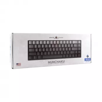 White Shark Nunchaku mechaninė žaidimų klaviatūra TKL, pilka, Outemu Blue jungikliai, RGB hot-swap, laidinė USB