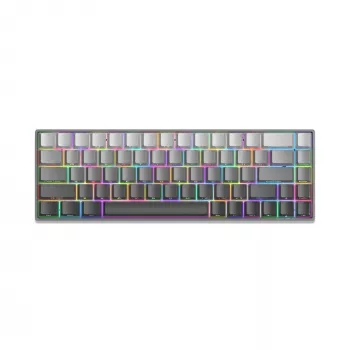 White Shark Nunchaku mechaninė žaidimų klaviatūra TKL, pilka, Outemu Blue jungikliai, RGB hot-swap, laidinė USB