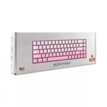 White Shark NUNCHAKU-P-US-RED.SW TKL mechaninė žaidimų klaviatūra - 87 klavišų, Outemu Red jungikliai, RGB foninis apšvietimas, rožinė